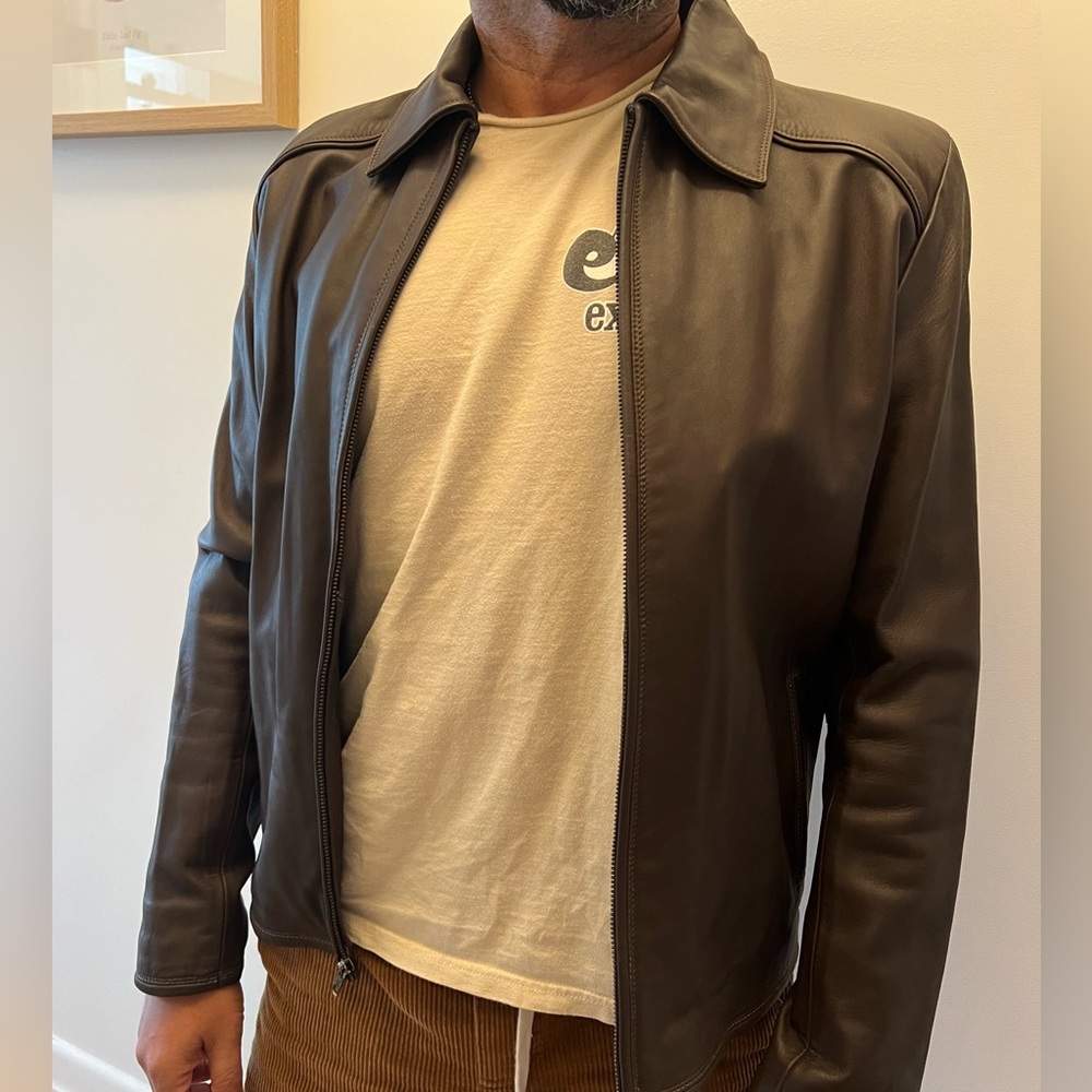 Men’s leather jacket S brown